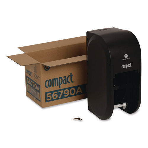 Image of Georgia Pacific® Professional Compact Vertical 2-Roll Coreless Tissue Dispenser, 14.06 X 6.69 X 8.19, Black