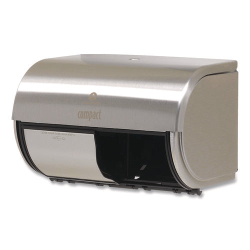 Image of Georgia Pacific® Professional Compact Coreless Side-by-Side 2-Roll Dispenser, 10.13 x 6.75 x 7.13, Stainless Steel