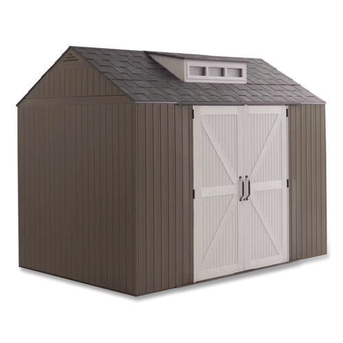 Image of Rubbermaid® Storage Shed, 337 cu ft, 7 ft x 10 ft x 8 ft, Brown