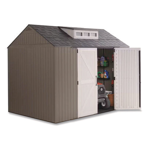 Image of Rubbermaid® Storage Shed, 337 cu ft, 7 ft x 10 ft x 8 ft, Brown