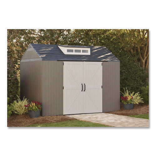 Image of Rubbermaid® Storage Shed, 337 cu ft, 7 ft x 10 ft x 8 ft, Brown