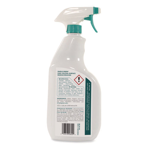 Image of Simple Green® Lime Calcium Surface Residue Remover, 32 oz Spray Bottle, 12/Carton