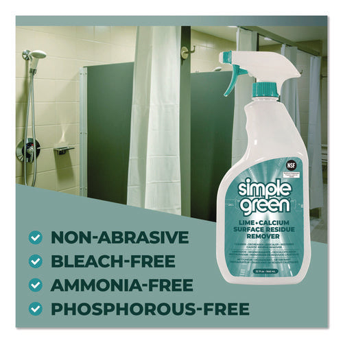 Image of Simple Green® Lime Calcium Surface Residue Remover, 32 oz Spray Bottle, 12/Carton
