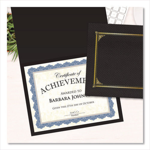 Image of Geographics® Award Certificates, 8.5 x 11, Natural with Braided Blue/Silver Border, 15/Pack