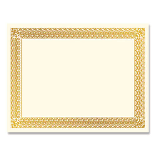 Image of Geographics® Award Certificates, 8.5 x 11, Ivory with Elegant Gold Border, 15/Pack