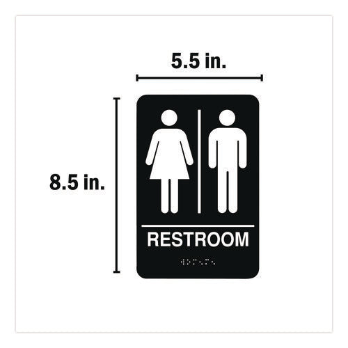Image of COSCO Indoor Restroom Door Sign, Unixex 5.5 X 8.5, Black/white