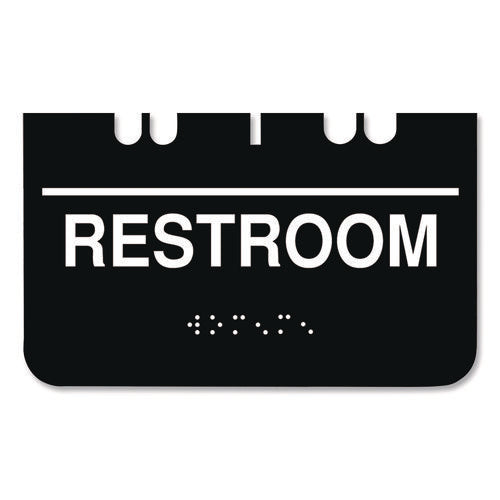 Image of COSCO Indoor Restroom Door Sign, Unixex 5.5 X 8.5, Black/white