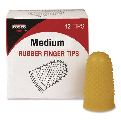 Image of COSCO Fingertip Pads, Size 11.5, Medium, Amber, 12/Pack
