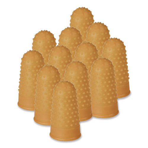 Image of COSCO Fingertip Pads, Size 11.5, Medium, Amber, 12/Pack