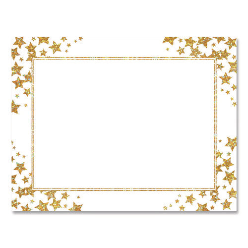 Image of Geographics® Award Certificates, 8.5 x 11, White with Gold/White Star Border, 25/Pack