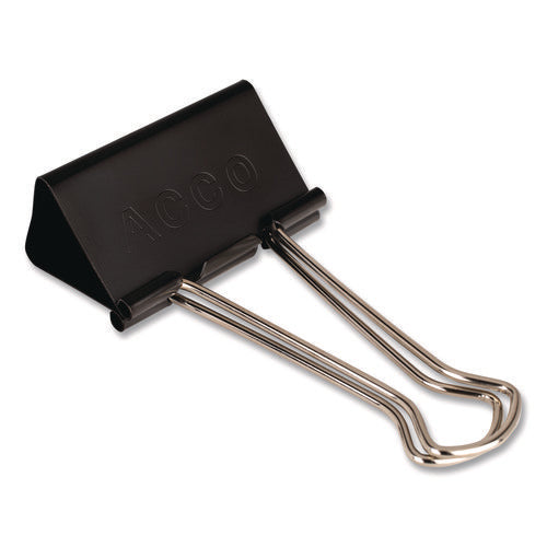 Image of ACCO Binder Clips, Large, Black/silver, Dozen