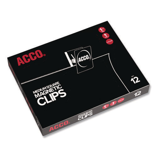 Image of ACCO Magnetic Clip, 1" Jaw Capacity, Silver, 12/Pack