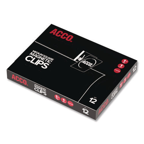 Image of ACCO Magnetic Clip, 1" Jaw Capacity, Silver, 12/Pack