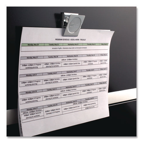 Image of ACCO Magnetic Clip, 1" Jaw Capacity, Silver, 12/Pack