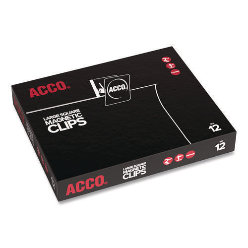 Image of ACCO Magnetic Clip, 1.13" Jaw Capacity, Silver, 12/Pack