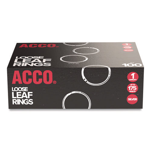 Image of ACCO Metal Book Rings, 1" Diameter, 100/Box