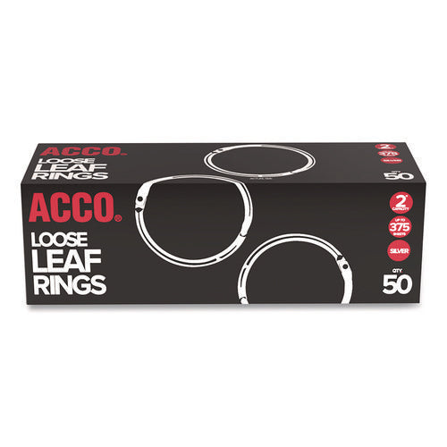 Image of ACCO Metal Book Rings, 2" Diameter, 50/Box