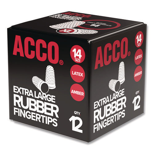 Image of Swingline® Rubber Finger Tips, 14 (x-Large), Amber, Dozen