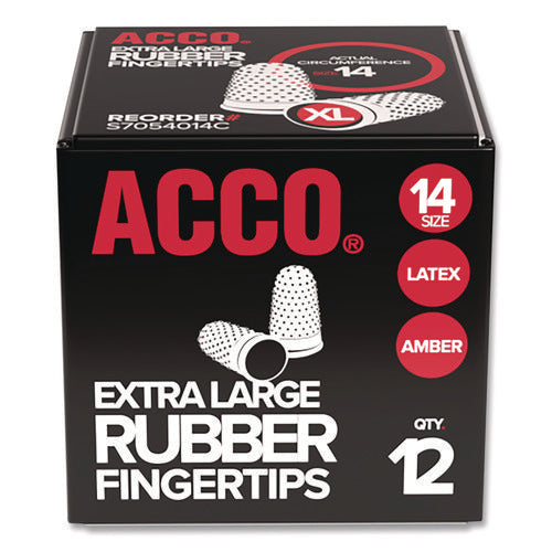 Image of Swingline® Rubber Finger Tips, 14 (x-Large), Amber, Dozen