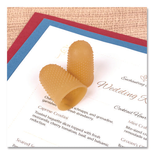 Image of Swingline® Rubber Finger Tips, 14 (x-Large), Amber, Dozen