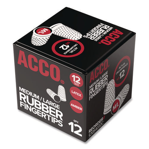 Image of Swingline® Rubber Finger Tips, 12 (medium-Large), Amber, Dozen