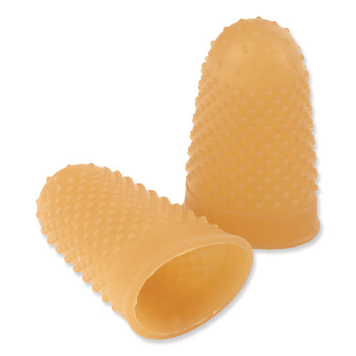 Image of Swingline® Rubber Finger Tips, 12 (medium-Large), Amber, Dozen