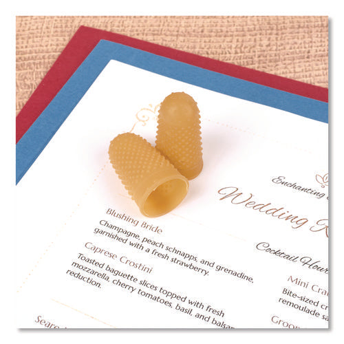 Image of Swingline® Rubber Finger Tips, 12 (medium-Large), Amber, Dozen