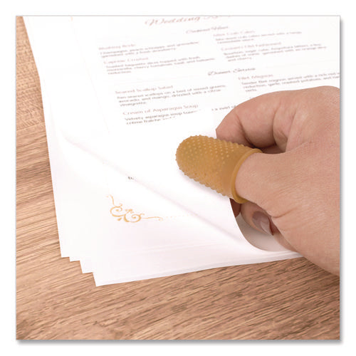 Image of Swingline® Rubber Finger Tips, 12 (medium-Large), Amber, Dozen