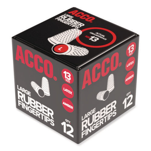 Image of Swingline® Rubber Finger Tips, 13 (large), Amber, Dozen