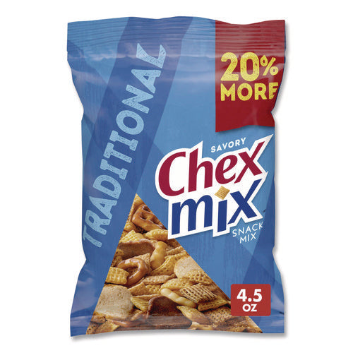 Image of Chex Mix® Snack Mix Savory Traditional, 4.5 oz Bag, 8/Box
