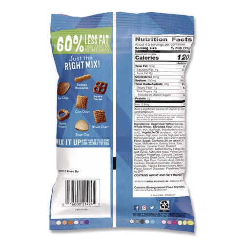 Image of Chex Mix® Snack Mix Savory Traditional, 4.5 oz Bag, 8/Box