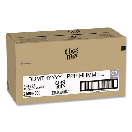 Image of Chex Mix® Snack Mix Savory Traditional, 4.5 oz Bag, 8/Box