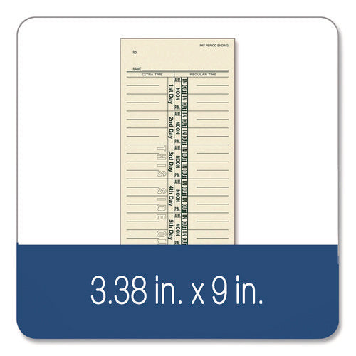 Image of Adams® Time Cards for Acroprint, Amano and Lathem Time Clocks, One-Sided, 3.38" x 9", 200/Pack