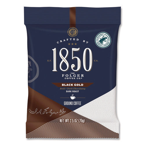 Image of 1850 Black Gold Coffee Ground Coffee Fraction Packs, 2.5 oz Pack, 24 Packs/Carton