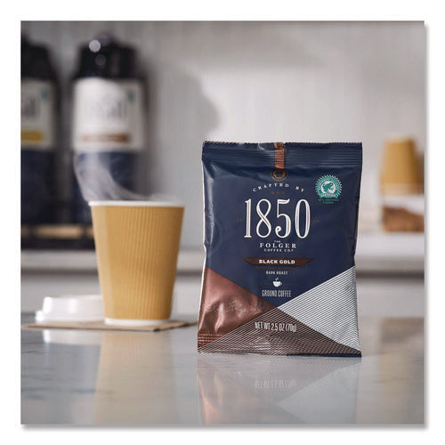 Image of 1850 Black Gold Coffee Ground Coffee Fraction Packs, 2.5 oz Pack, 24 Packs/Carton