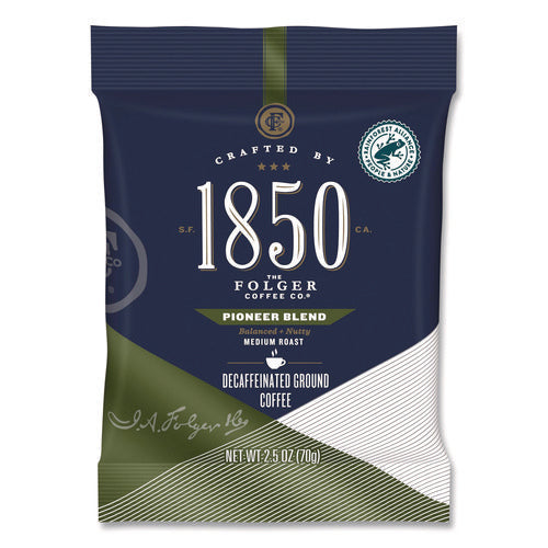 Image of 1850 Pioneer Blend Decaf Ground Coffee, 2.5 oz Fraction Pack, 24 Packs/Carton