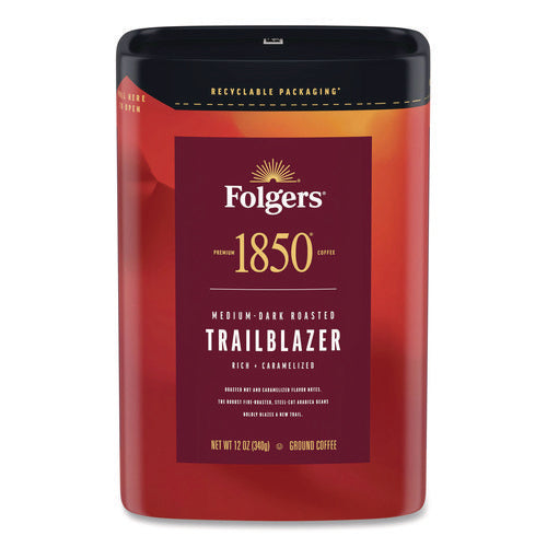 Image of 1850 Trailblazer Roast Ground Coffee, 12 oz Canister, 6/Carton