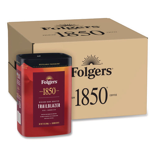Image of 1850 Trailblazer Roast Ground Coffee, 12 oz Canister, 6/Carton