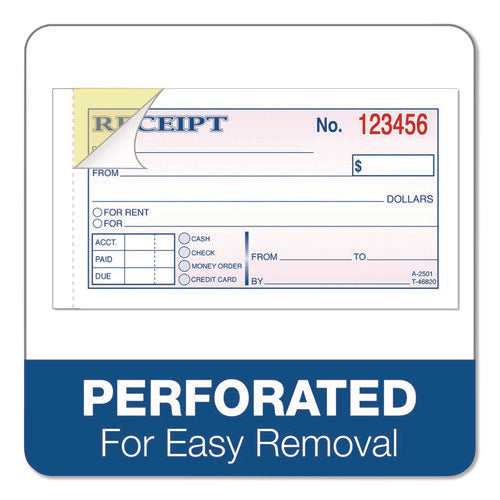 Image of Adams® Money/Rent Receipt Book, Two-Part Carbonless, 4.88 x 2.75, 50 Forms Total