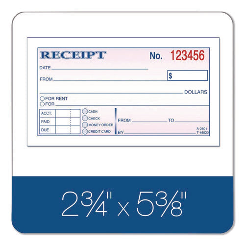 Image of Adams® Money/Rent Receipt Book, Two-Part Carbonless, 4.88 x 2.75, 50 Forms Total