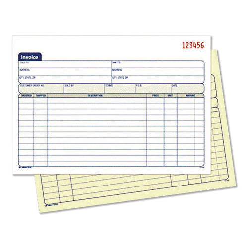 Image of Adams® Multipart General-Purpose Invoice Pad, Two-Part Carbonless, 7.94 x 5.56, 50 Forms Total