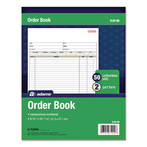Image of Adams® Multipart Sales Order Pad, Two-Part Carbonless, 8.38 x 10.19, 50 Forms Total