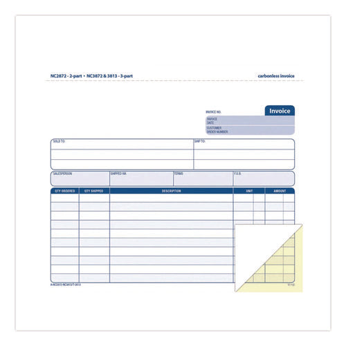 Image of Adams® Multipart General-Purpose Invoice Forms, Two-Part Carbonless, 8.5 x 6.94, 50 Forms Total