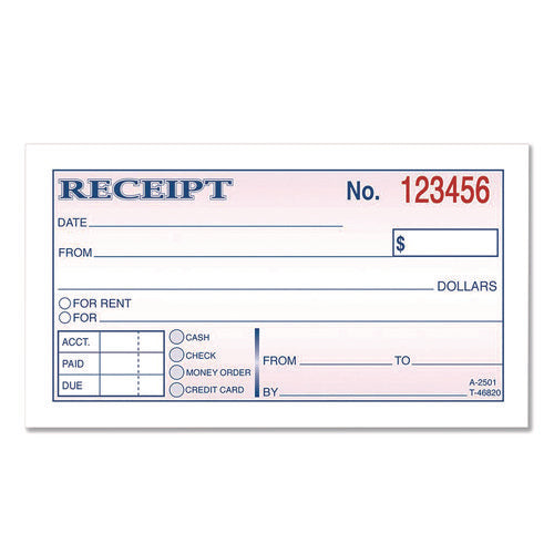 Image of Adams® Money/Rent Receipt Book, Two-Part Carbonless, 4.88 x 2.75, 50 Receipts/Book, 3 Books/Pack