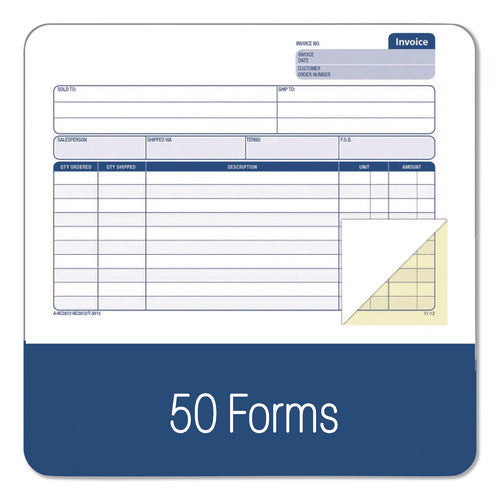 Image of Adams® Multipart General-Purpose Invoice Forms, Two-Part Carbonless, 8.5 x 6.94, 50 Forms Total