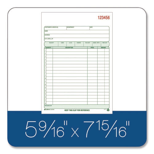 Image of Adams® Multipart General-Purpose Sales Pad, Two-Part Carbonless, 5.56 x 7.94, 50 Forms Total
