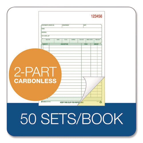 Image of Adams® Multipart General-Purpose Sales Pad, Two-Part Carbonless, 5.56 x 7.94, 50 Forms Total