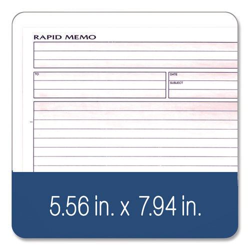 Image of Adams® Rapid Memo Pad, Two-Part Carbonless, 8.5 x 7.75, 50 Forms Total