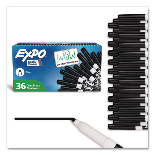 Image of EXPO® Low-Odor Dry-Erase Marker Value Pack, Fine Bullet Tip, Black, 36/box