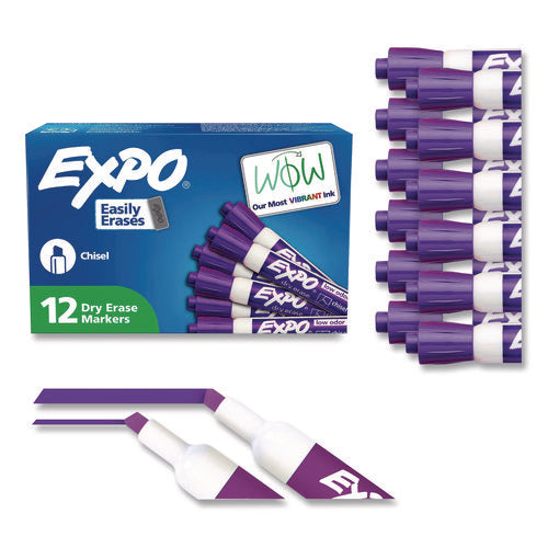 Image of EXPO® Low-Odor Dry-Erase Marker, Broad Chisel Tip, Purple